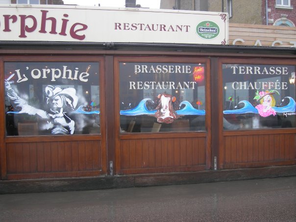 Vitrine restaurant l`Orphie - Digue de Mer - Malo les Bains 